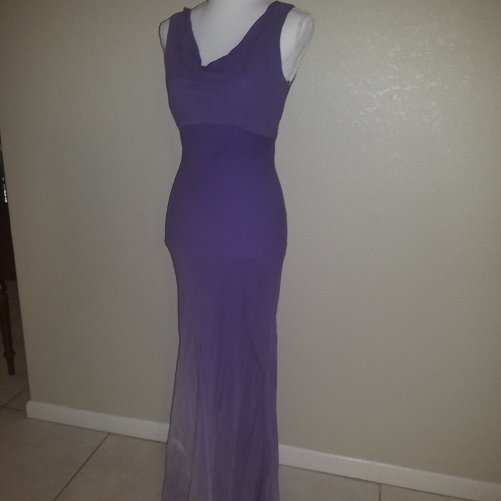 Purple multi color dress no sleeves